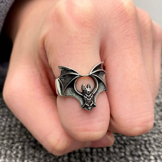 Stainless Steel Bat Ring