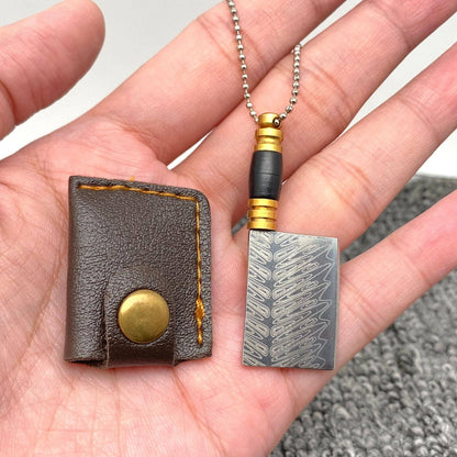 Laser Damascus Pattern Mini Portable Pocket Knife With Cover