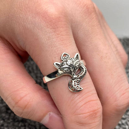 Hollowed Fox Adjustable Ring
