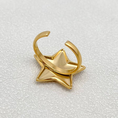 Glossy Star 18K Gold Adjustable Ring
