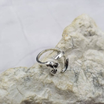 Moon and Mushroom Adjustable Ring