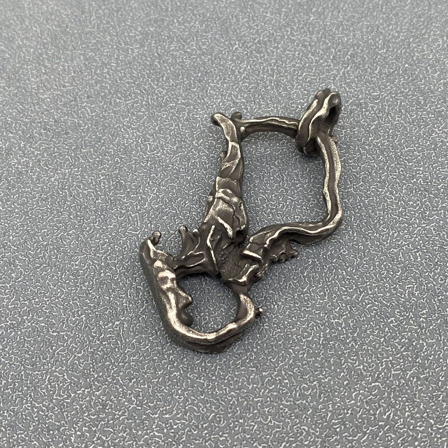 Irregular Double Skull Stainless Steel Craft Charm on Chain