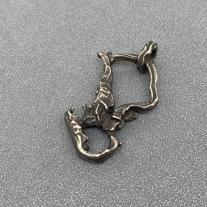 Irregular Double Skull Stainless Steel Craft Charm on Chain