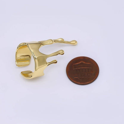 24K Gold Filled Liquid Drip Adjustable Open Ring