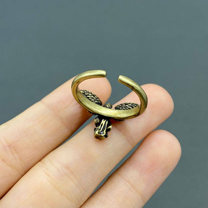 Vintage Style Angel Bronze Adjustable Ring