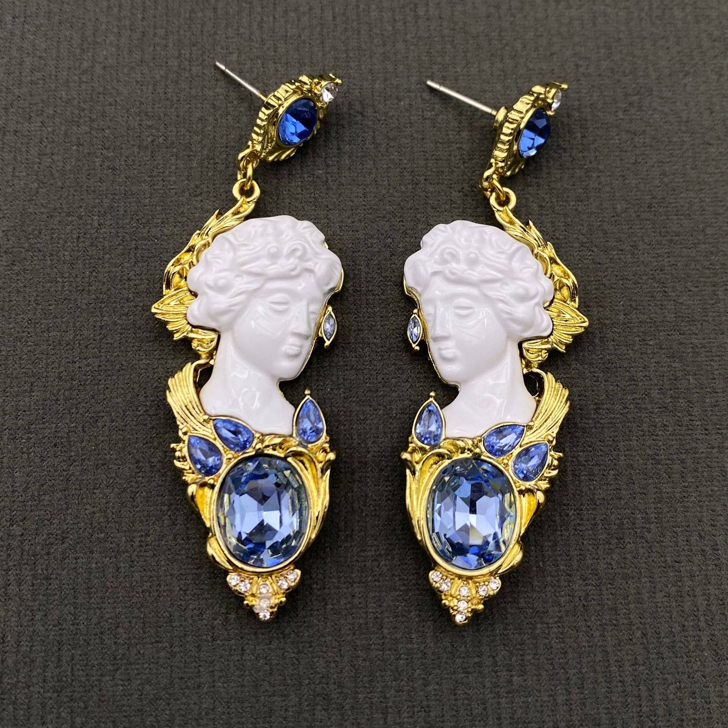 Vintage Art Statue Head Sculpture Earrings