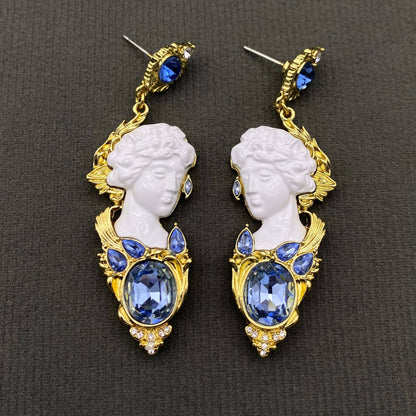 Vintage Art Statue Head Sculpture Earrings