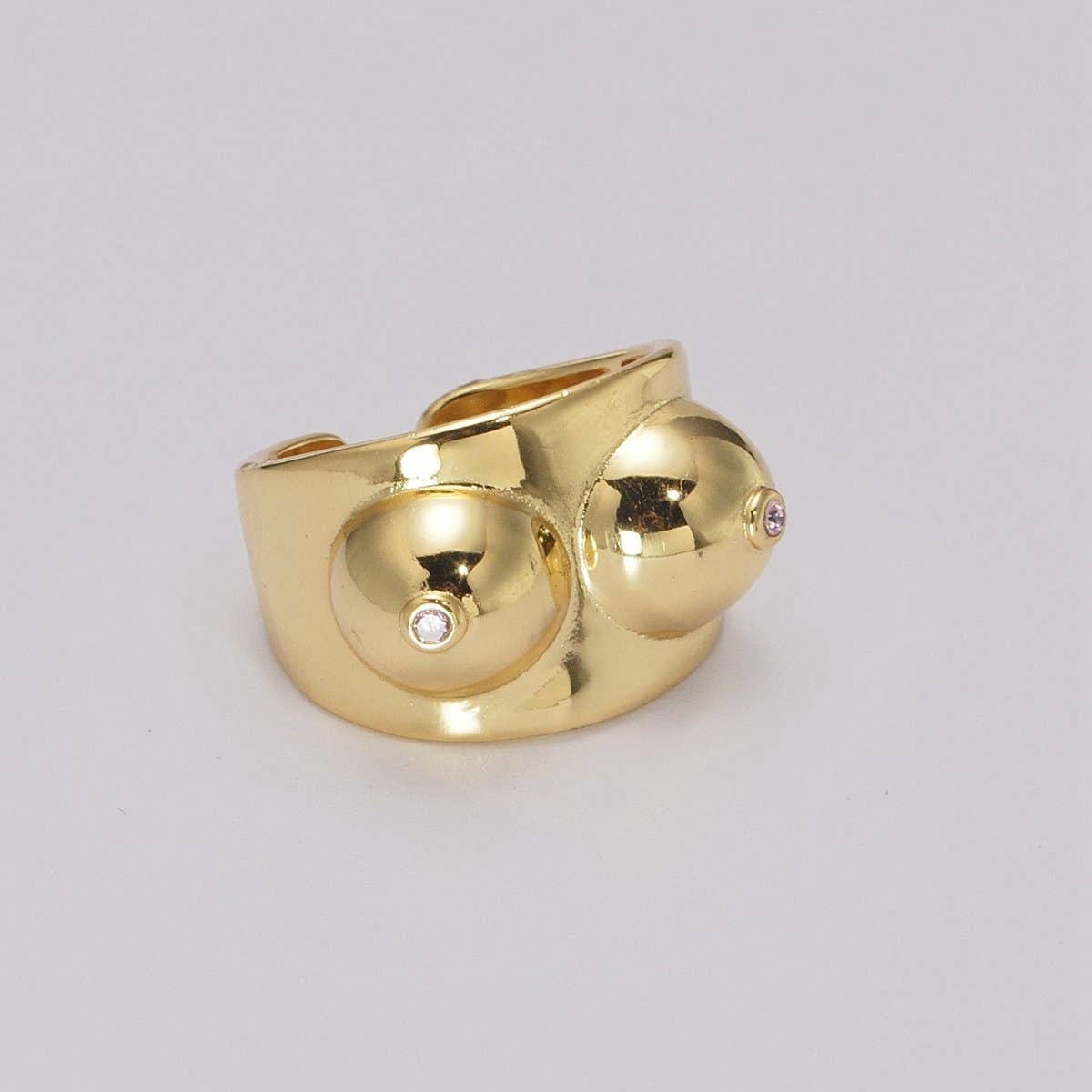 Breasts Ring ☆ Boobs in Gold or Silver, Adjustable