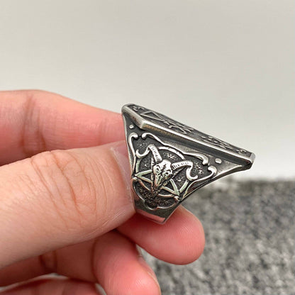 Lucifer's Sigil Coffin Shaped Ring
