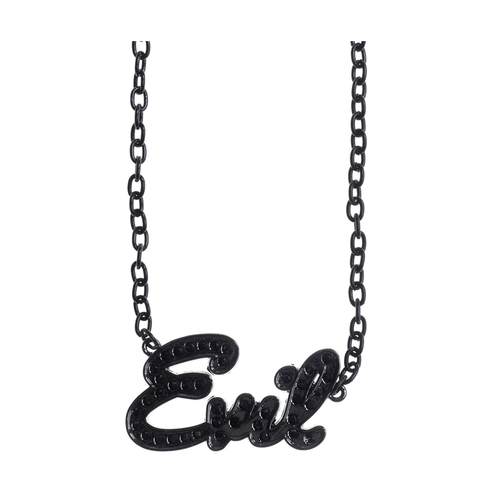 Sourpuss ☆ "Evil" Necklace With Black Rhinestones