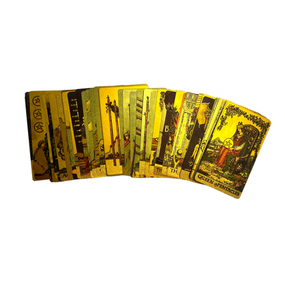 Gold Foil Tarot Deck | Premium Waterproof PVC Cards & Guide
