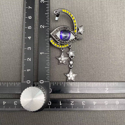 Vintage Style Rhinestone Inlaid Evil Eye Post Earrings