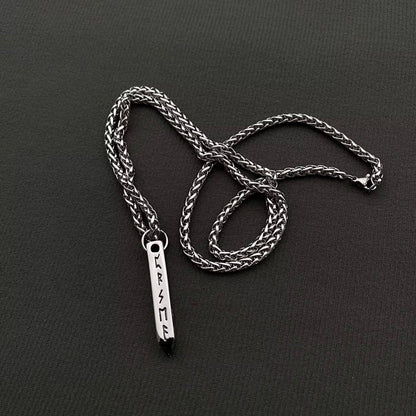 Stainless Steel Viking Rune Pendant Necklace