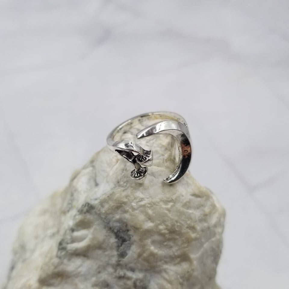 Moon and Mushroom Adjustable Ring