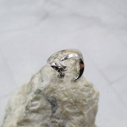 Moon and Mushroom Adjustable Ring
