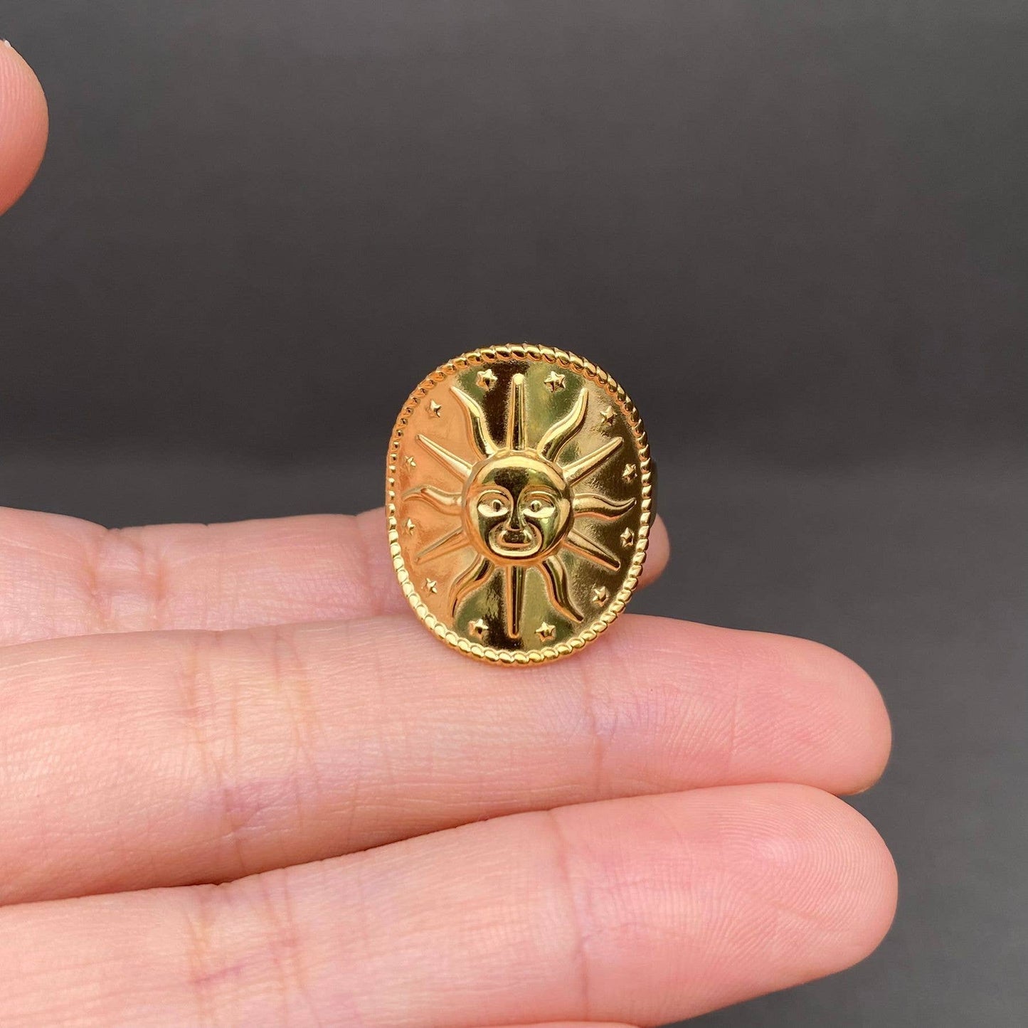 18K Gold Plated Planchette Ring