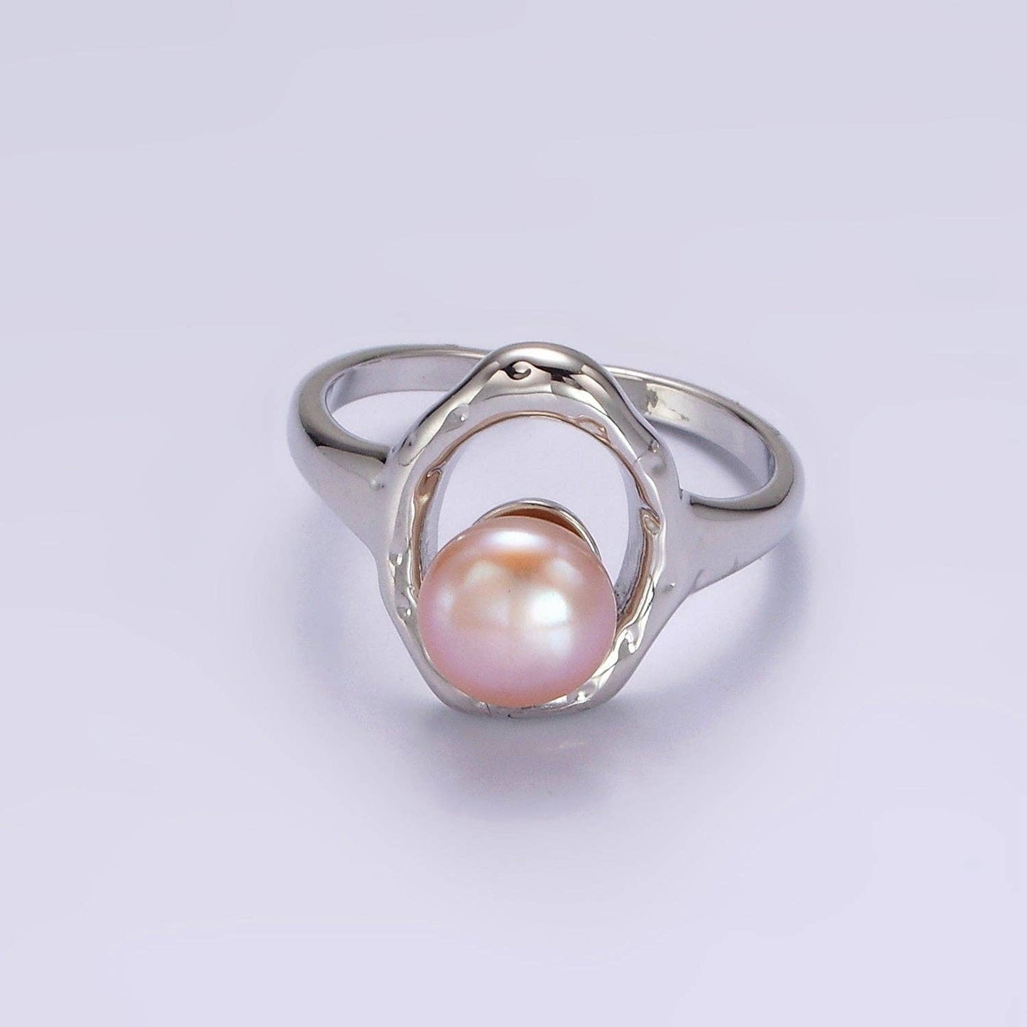 14K Gold Filled White or Pink Pearl Open Oblong Ring ☆ Gold or Silver