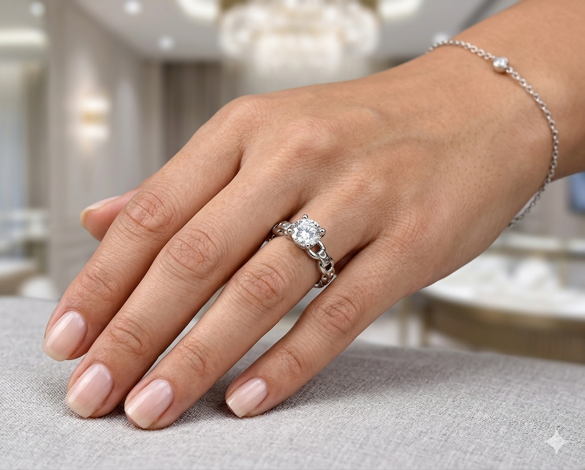 Herkimer Diamond (Lab Grown) - Hypoallergenic Stainless Steel