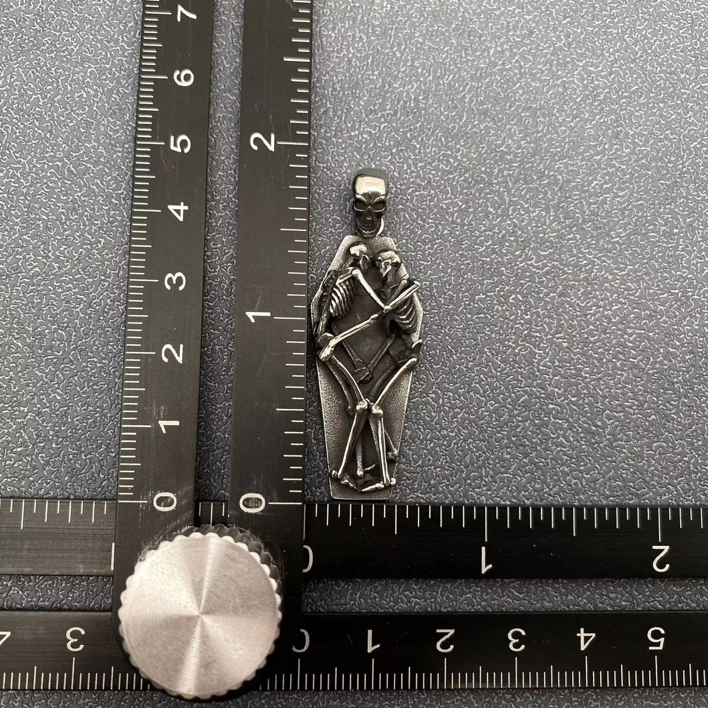 The Lovers of Valdaro ♡ Stainless Steel Double Skeleton Coffin Pendant with Chain