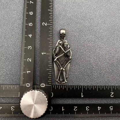 The Lovers of Valdaro ♡ Stainless Steel Double Skeleton Coffin Pendant with Chain