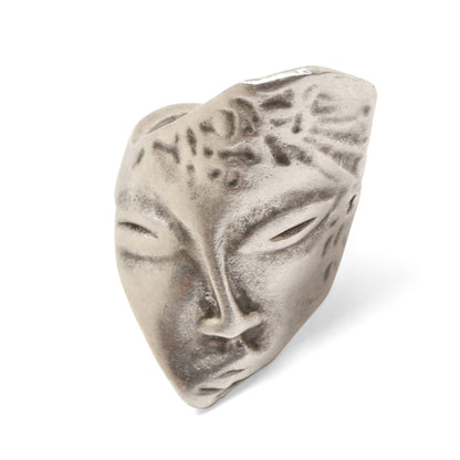 Handmade Face Silver Ring