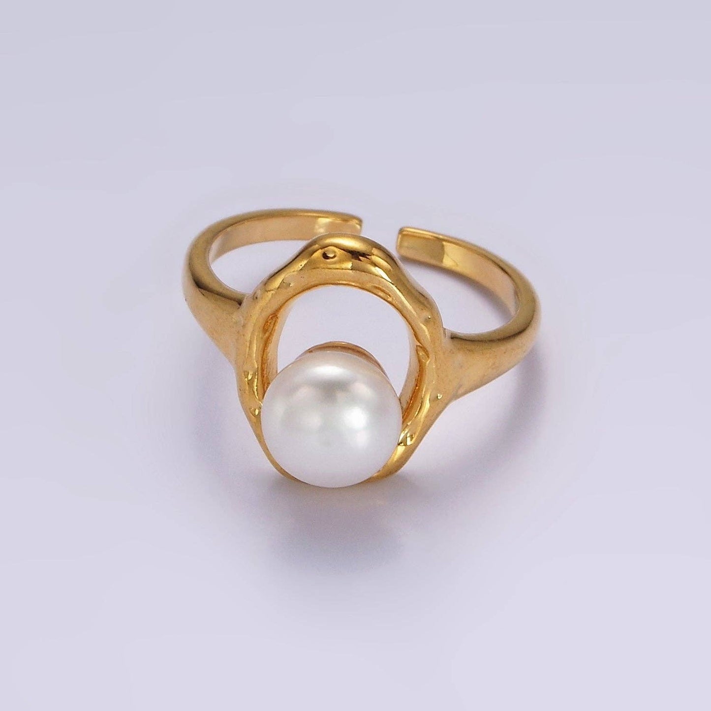 14K Gold Filled White or Pink Pearl Open Oblong Ring ☆ Gold or Silver