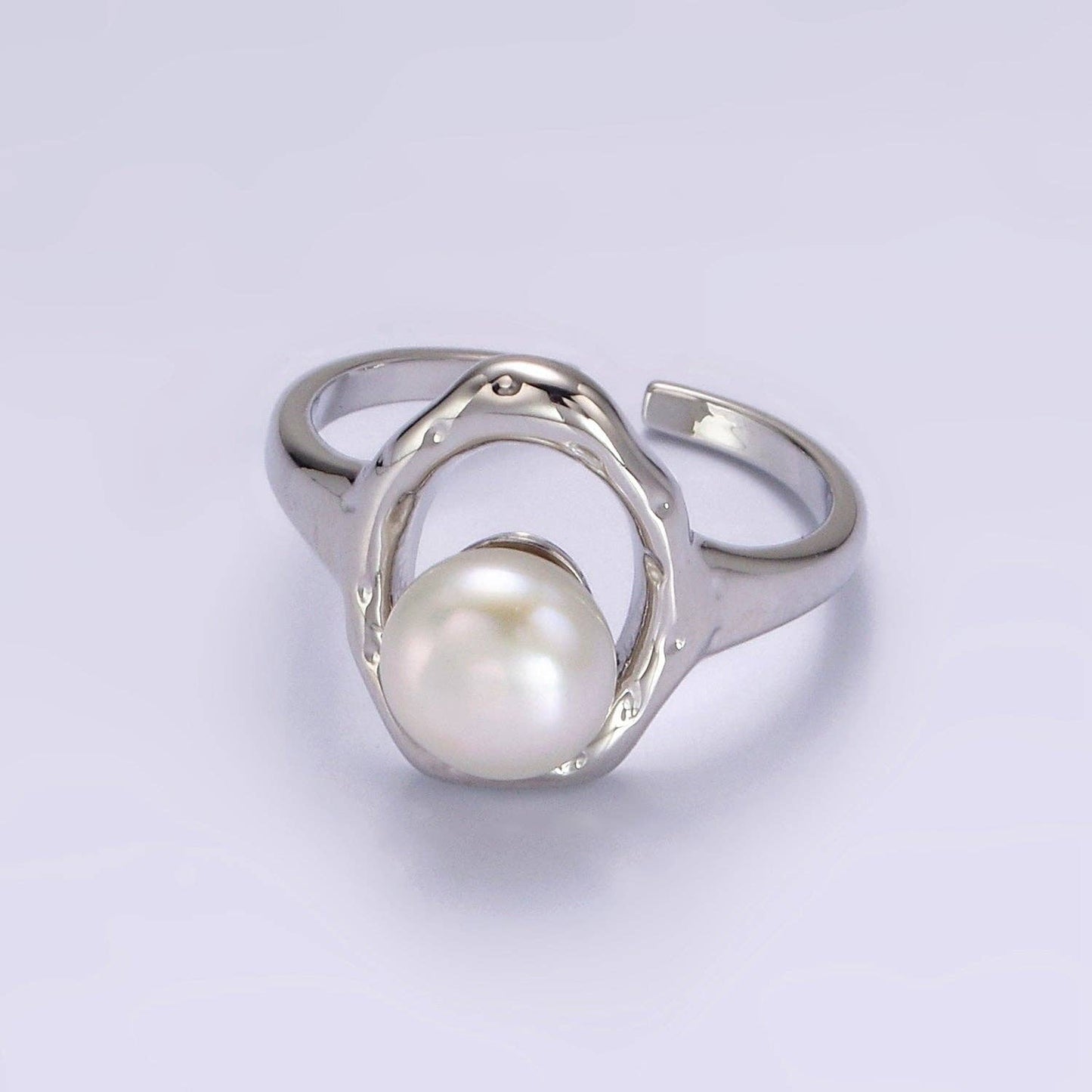 14K Gold Filled White or Pink Pearl Open Oblong Ring ☆ Gold or Silver