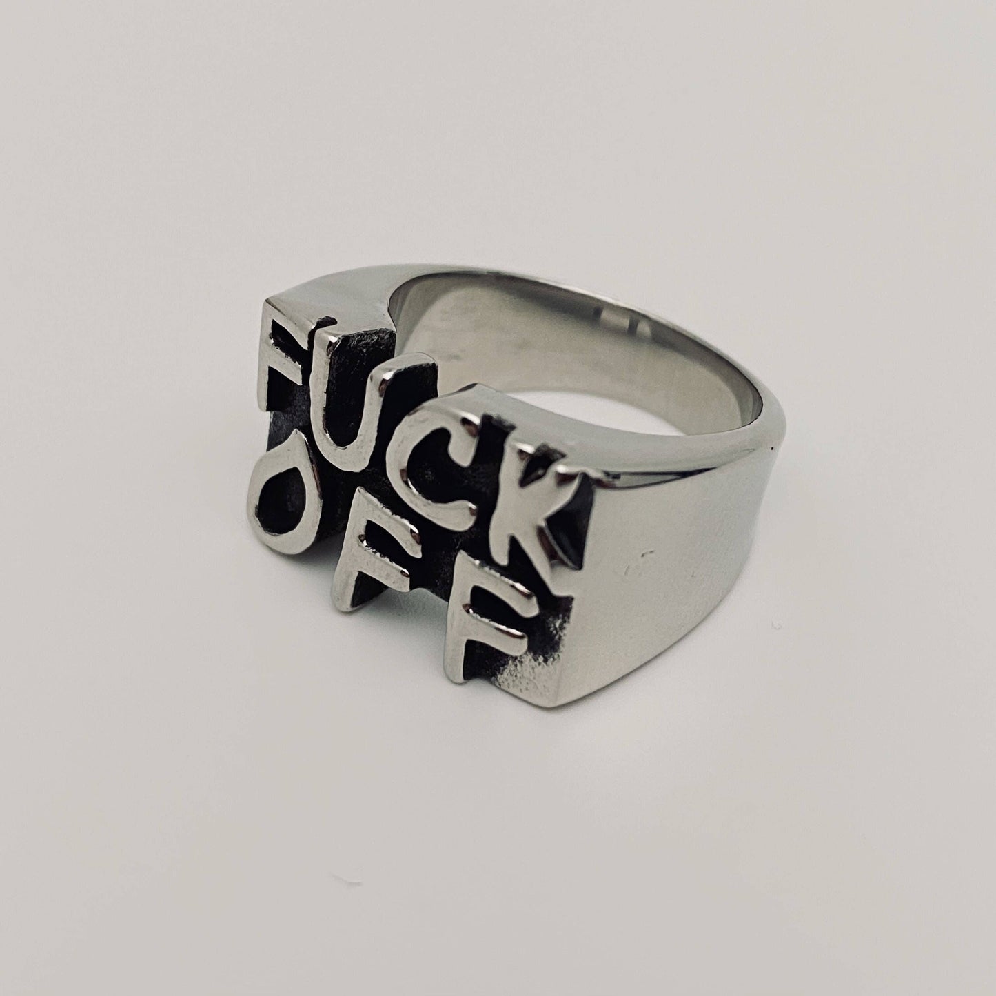 Fuck Off Stainless Steel Ring