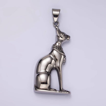 Stainless Steel Sphynx Cat Pendant on Chain