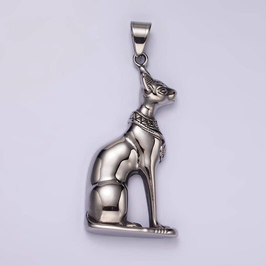 Stainless Steel Sphynx Cat Pendant on Chain