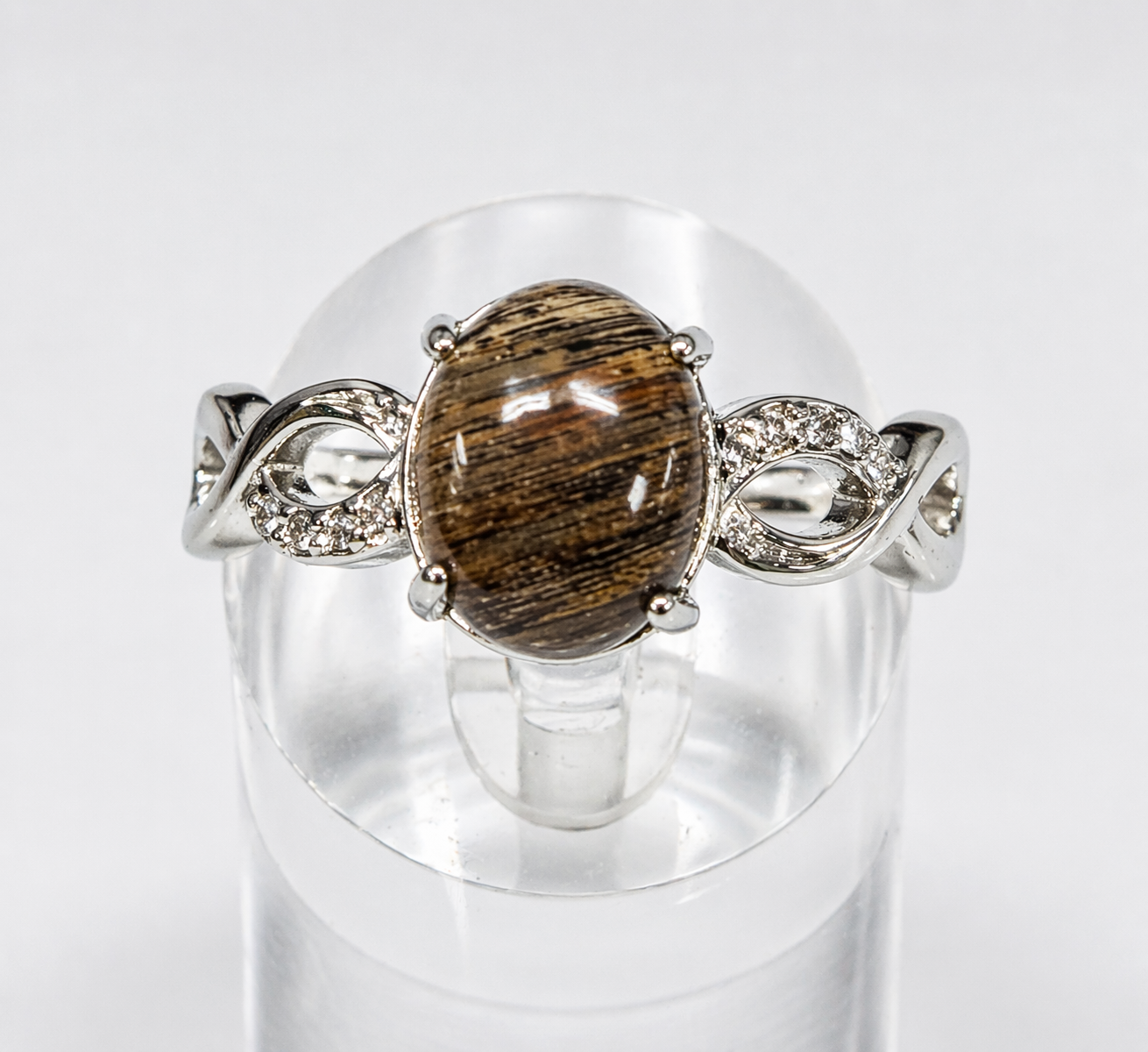 Natural Black Moonstone Stainless Steel Rings