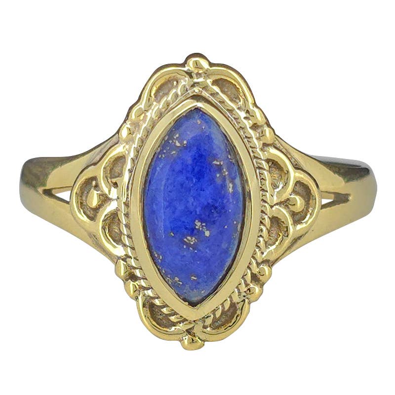 Lapis Gold Plated Silver Ring
