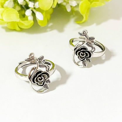 Vintage Hollow Rose Floral Adjustable Ring