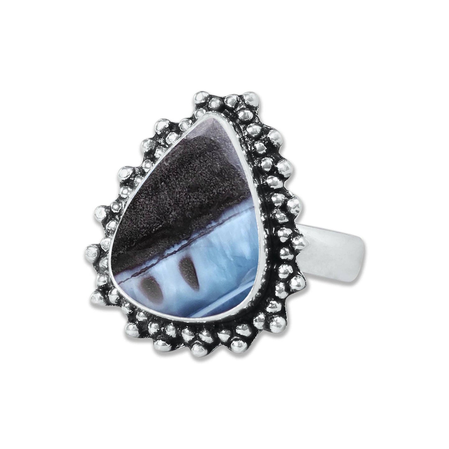 Blue Owyhee Opal Rings ☆ Handmade, Silver-Plated, Soft Sky-Toned Gemstone