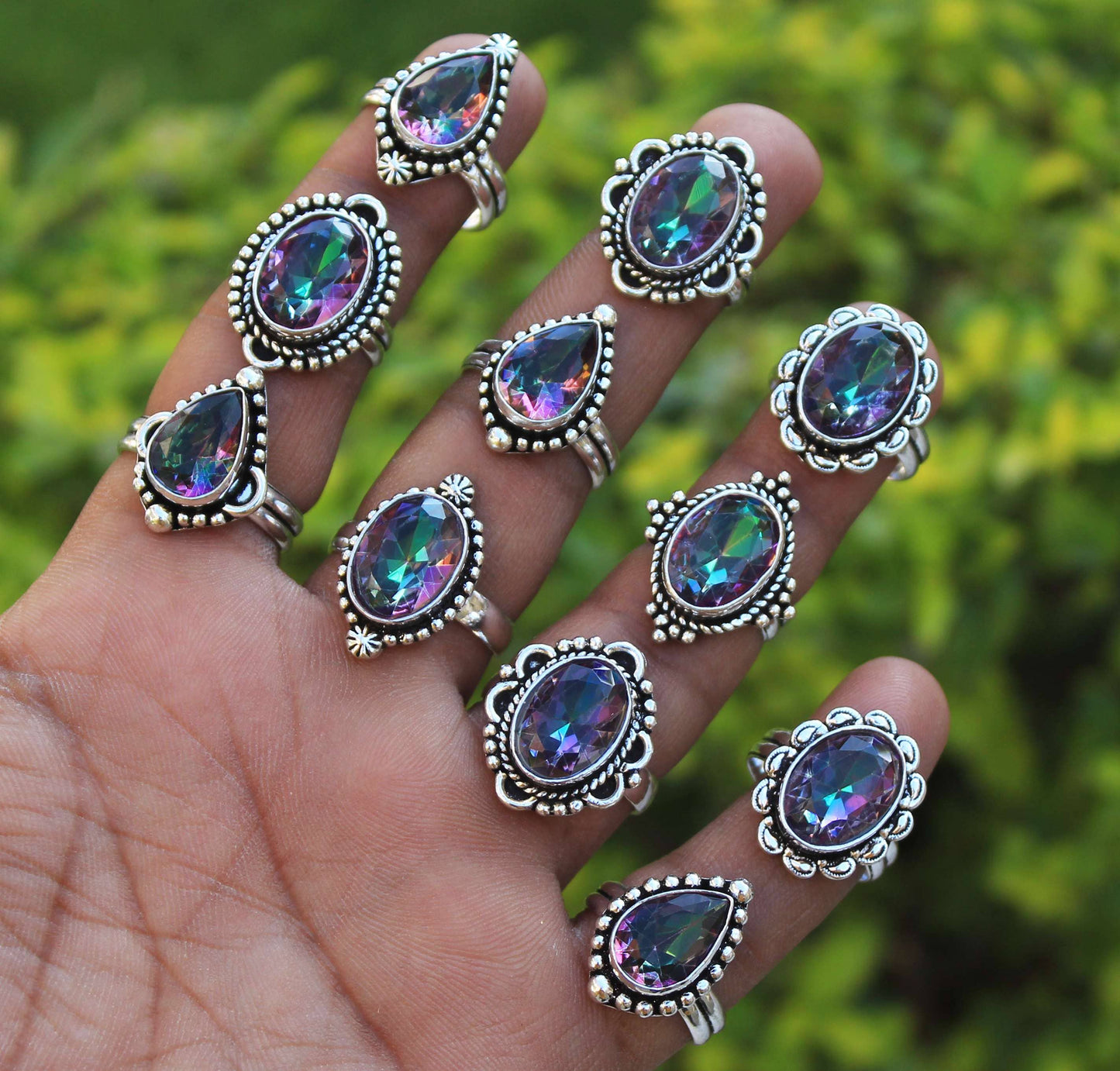 Rainbow Mystic Topaz ☆ Handmade Rings