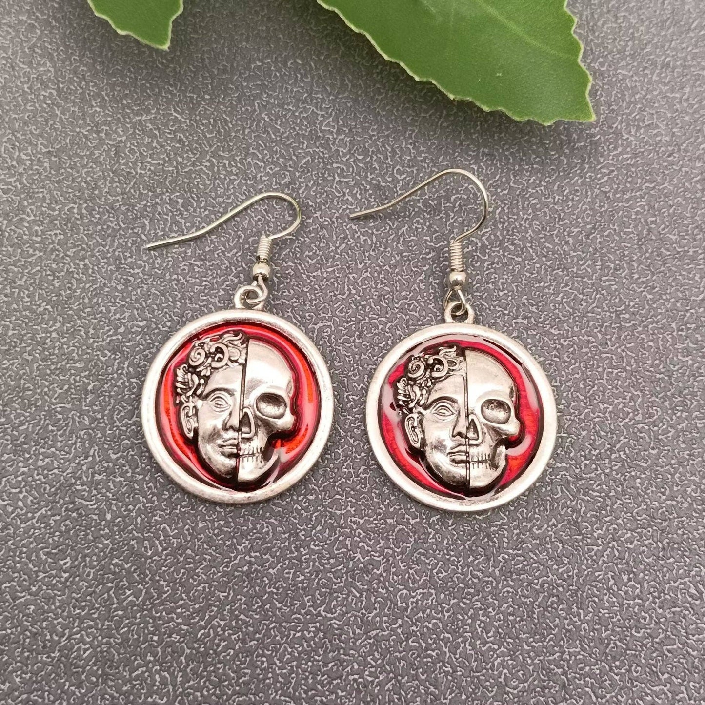 Memento Mori ◇ Half Face Half Skull Earrings