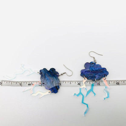 Storm Cloud & Lightning 🌩 Earrings