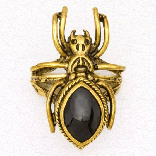 Bronze Spider Poison Ring * Black Widow