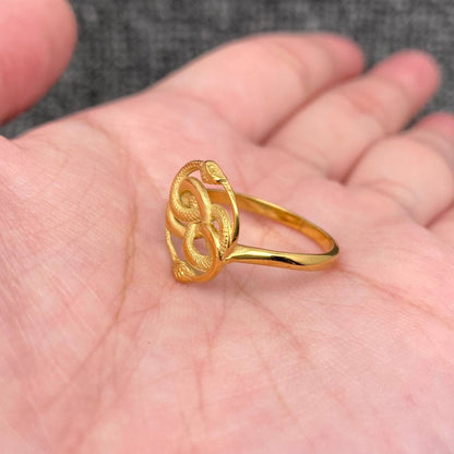 Double Snake Knot Gold Plated Stainless Steel Ring