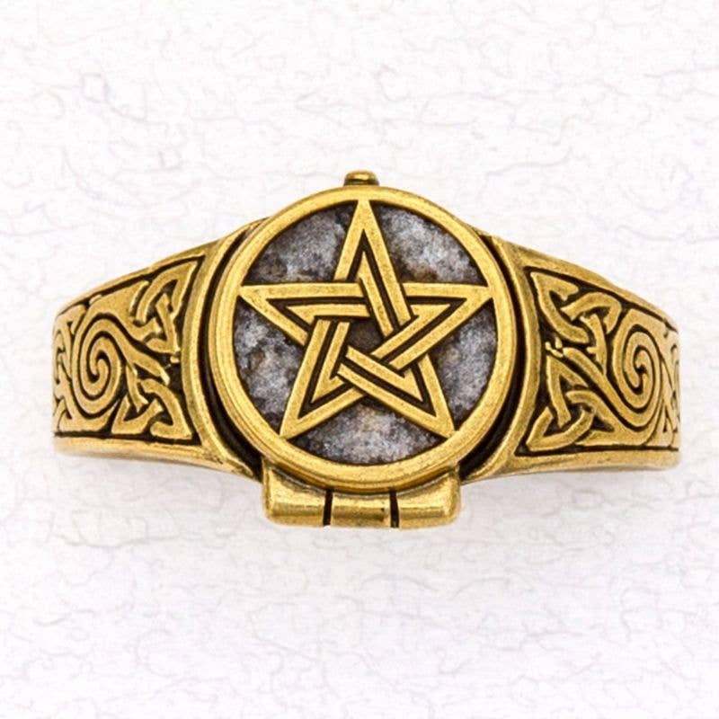 Bronze Pentacle Poison Ring