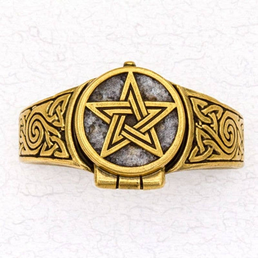 Bronze Pentacle Poison Ring
