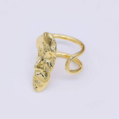 24K Gold Filled Face ☆ Adjustable Double Strand Open Ring