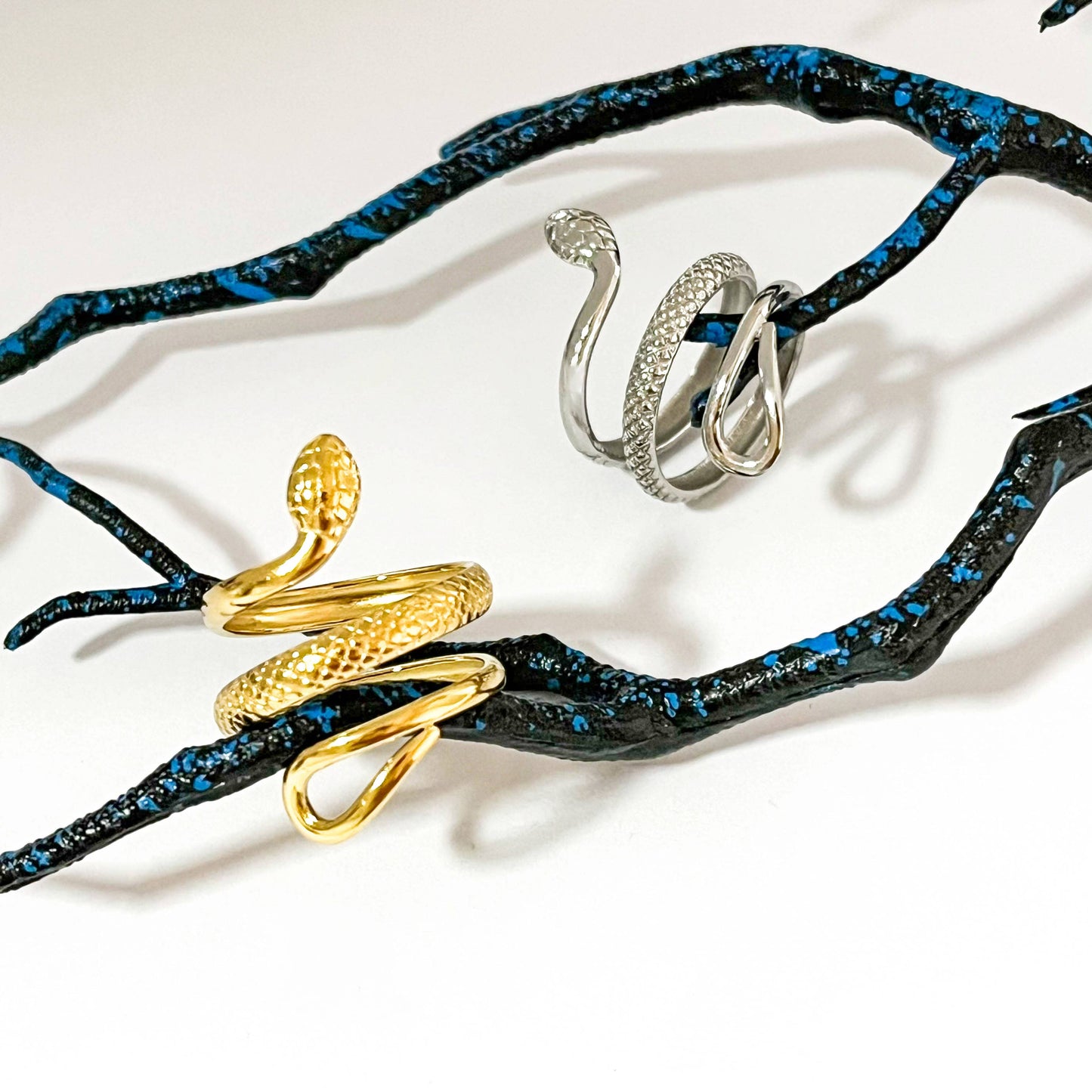 Hollow Snake Adjustable Open Ring