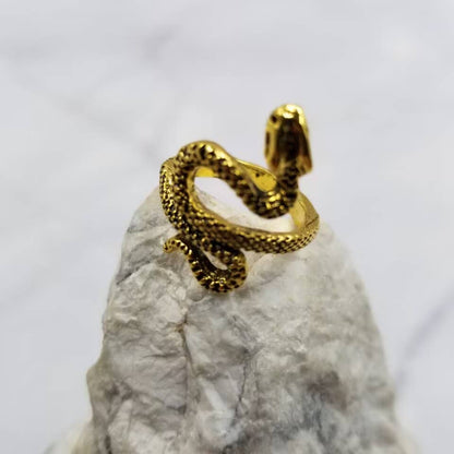 Hypoallergenic Stainless Steel 18 Gold Plate Snake Ring