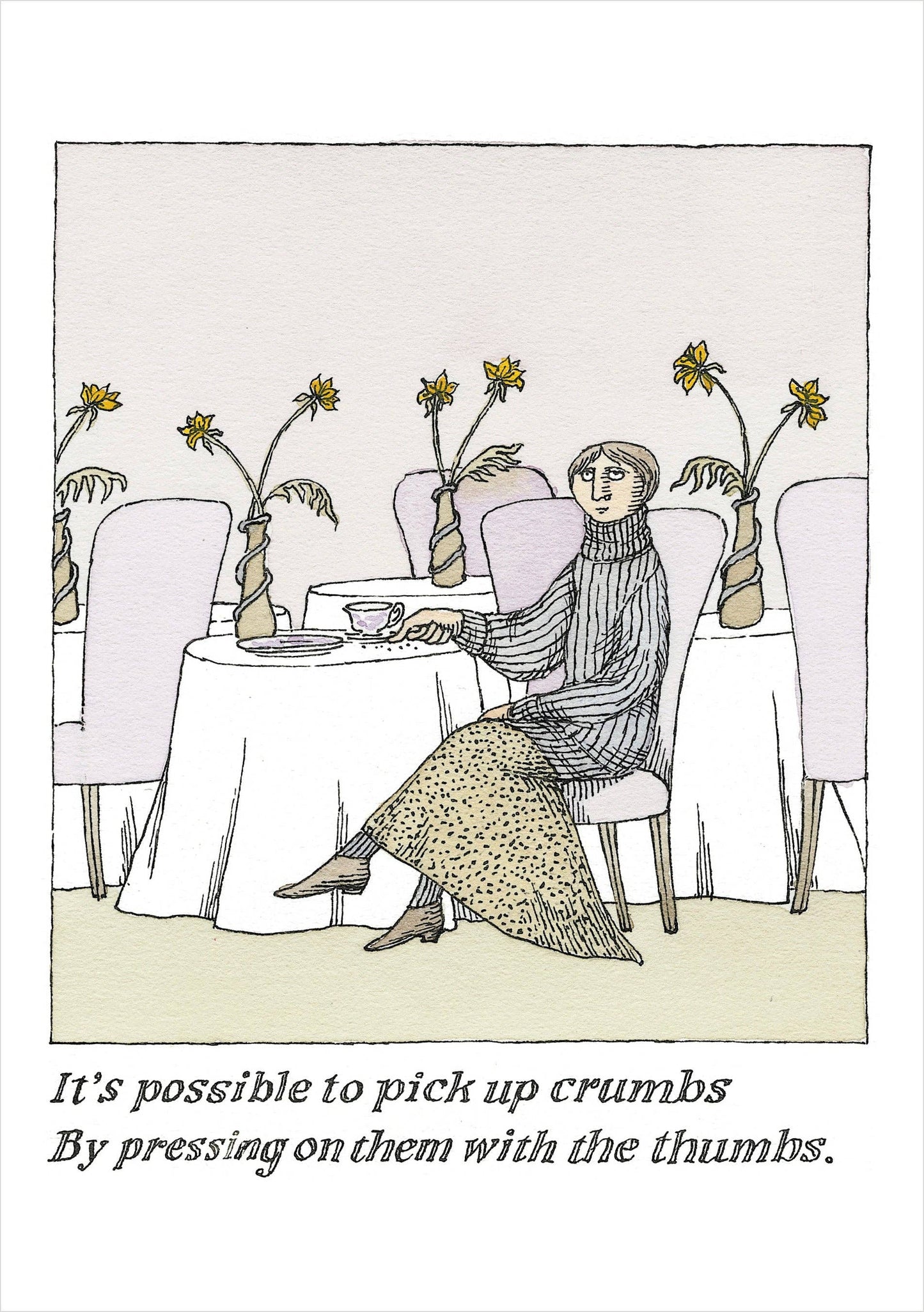 Edward Gorey: Verse Advice Notecard: Crumbs