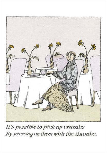 Edward Gorey: Verse Advice Notecard: Crumbs
