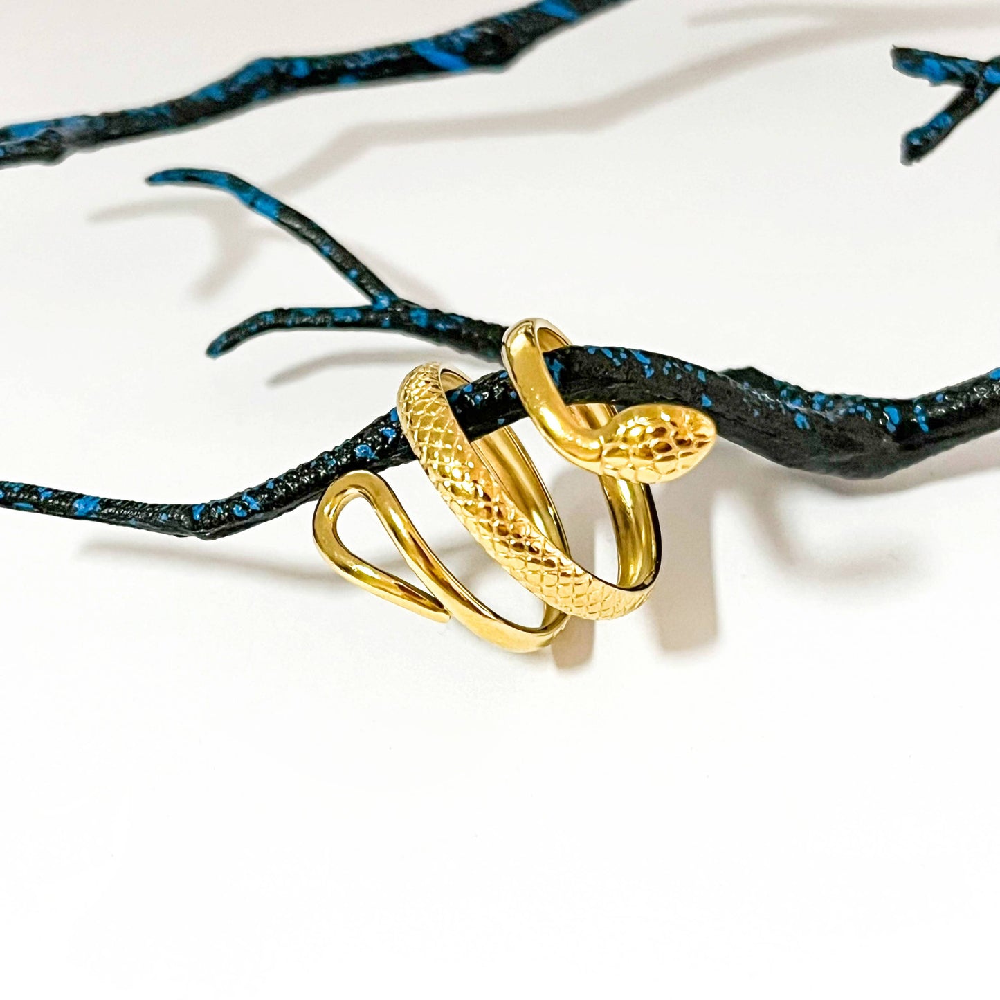 Hollow Snake Adjustable Open Ring
