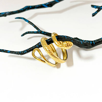 Hollow Snake Adjustable Open Ring