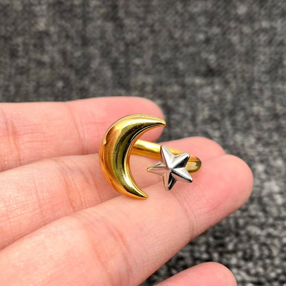 Two-Tone ⭐️ Star & Moon Ring🌙 18K Gold Plate Adjustable Ring