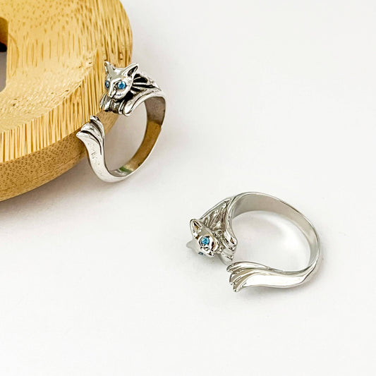 Cat Adjustable Open Ring